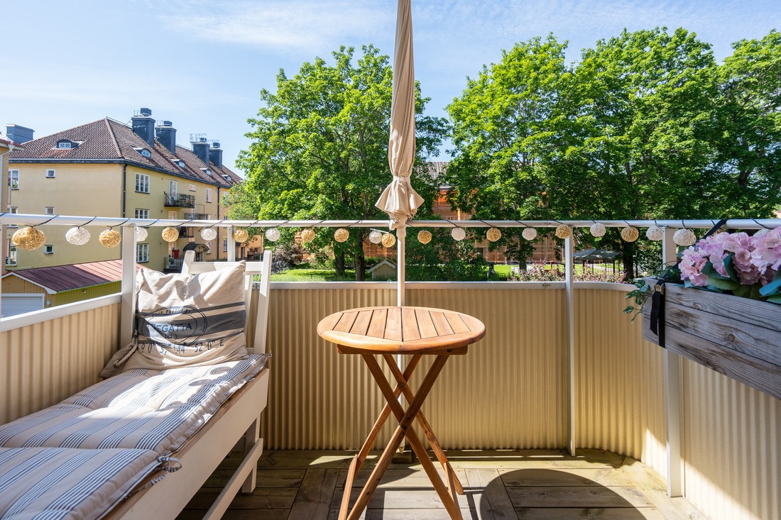 Mysig balkong med bästa solläge Mysig balkong med bästa solläge