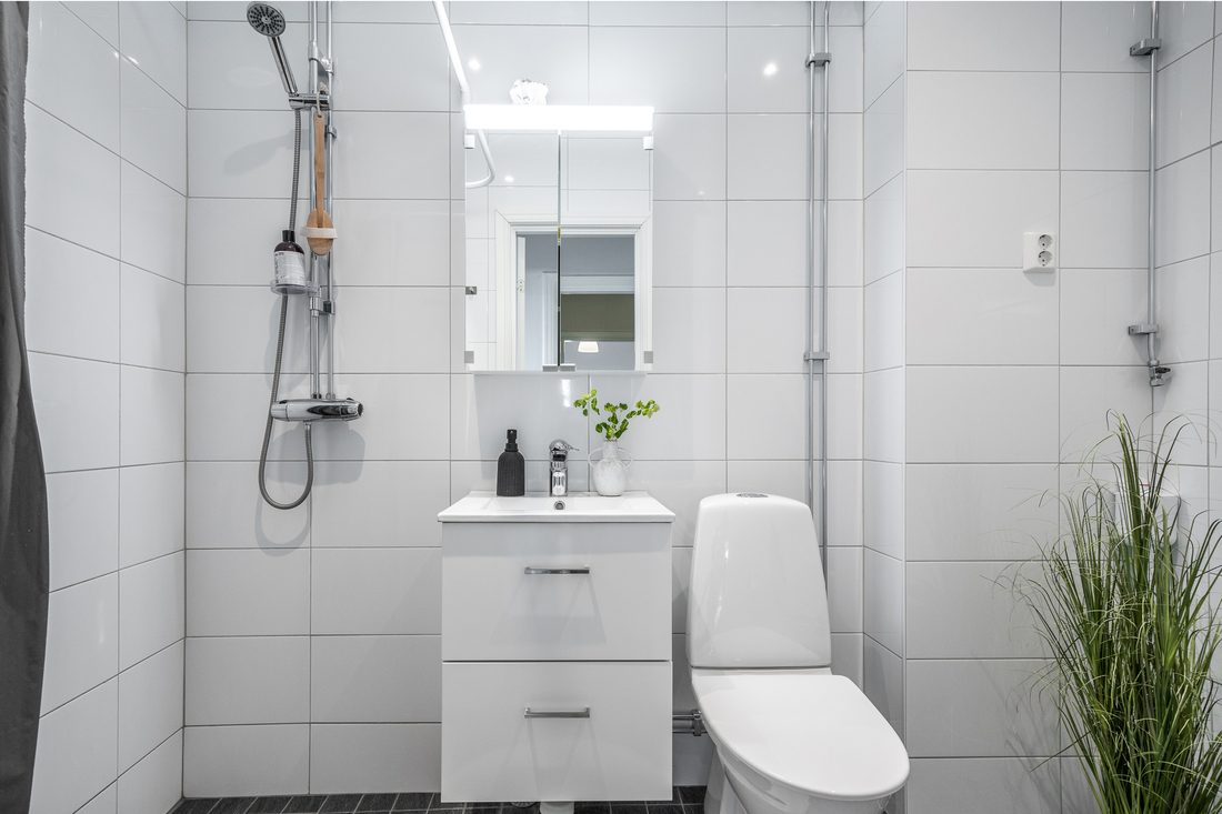 Renoverat duschrum med kakel och klinker
